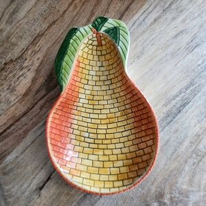 Colorful Vintage Ceramic Mosaic Pear-Shaped Dish